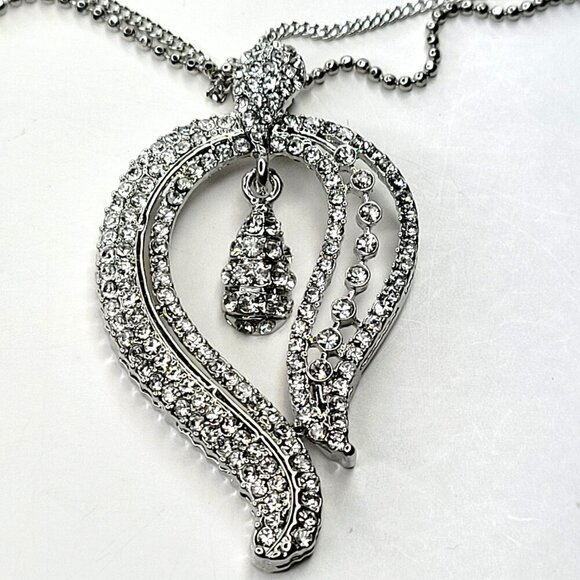 Crystal Pendant Necklace with Earrings - Picture 2 of 14